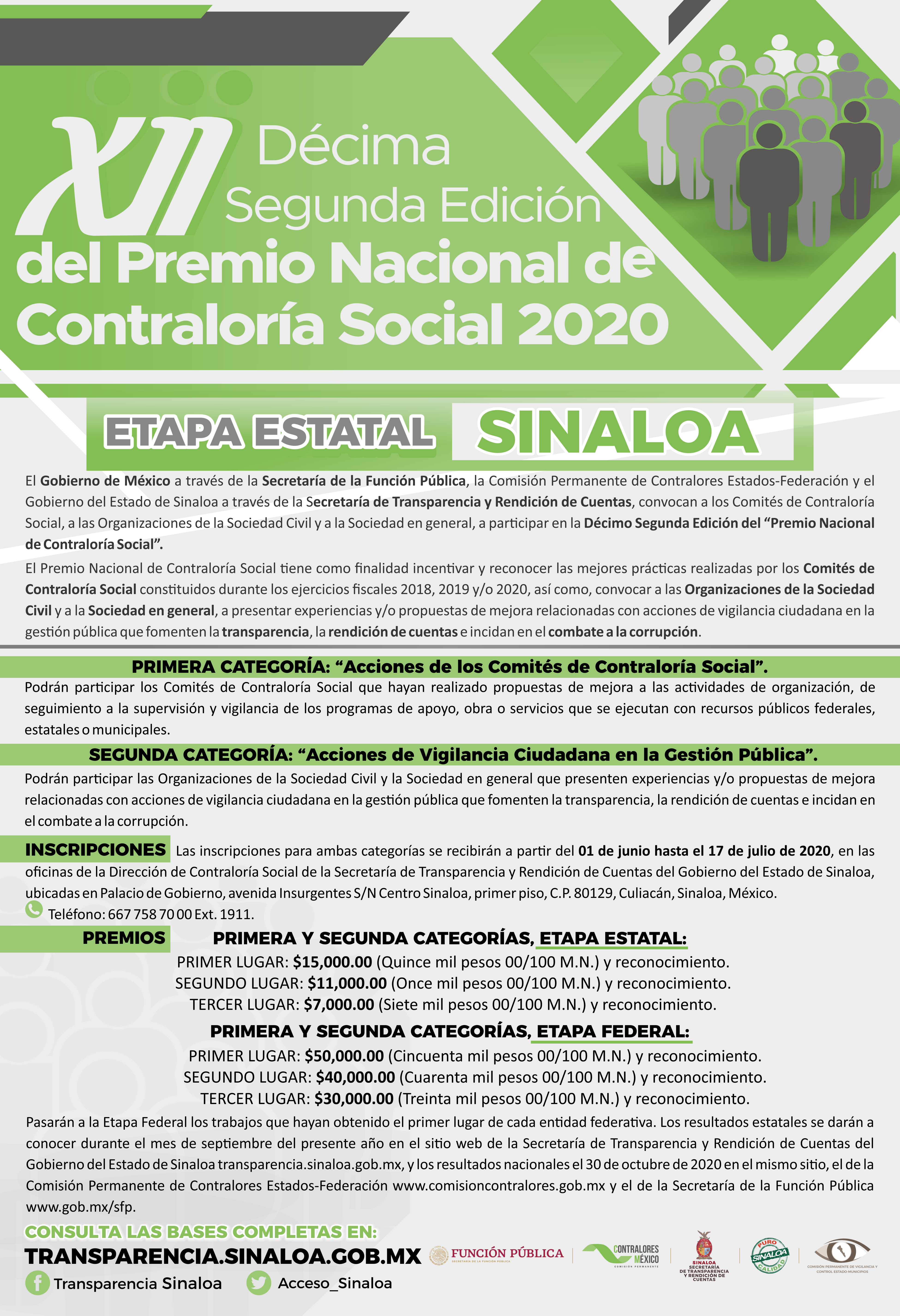 Premio Nacional de Contraloría Social 2020 Premio Nacional de Contraloría Social 2020